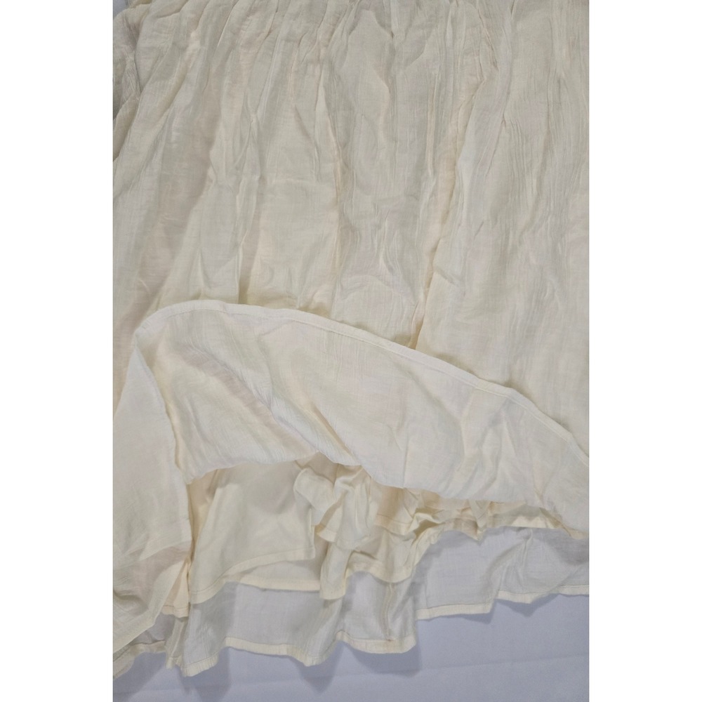 Forever 21 Vanilla Mini Dress Lace Up Back Pom Pom Trim Cream Size L NWT - Picture 8 of 16
